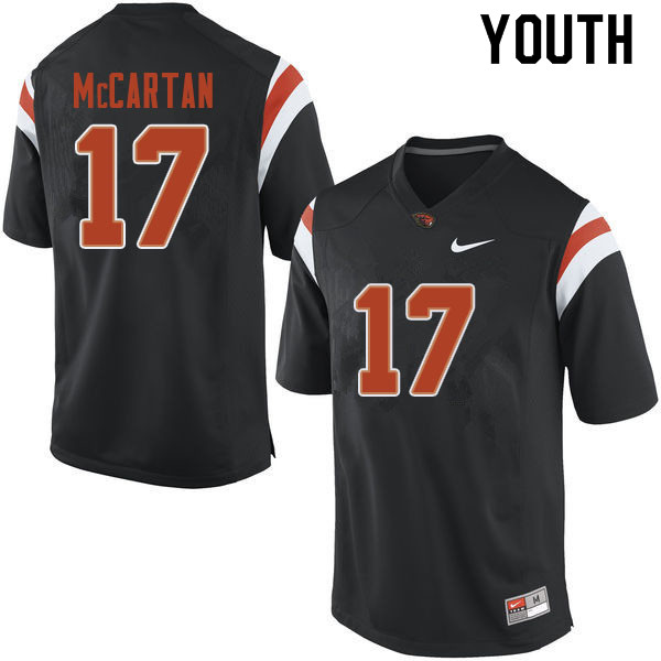 Youth #17 John McCartan Oregon State Beavers College Football Jerseys Sale-Black